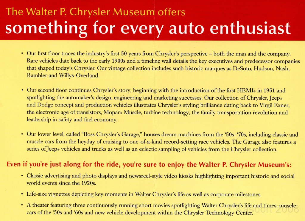 Chrysler Walter - Car Museum 2008 0004.jpg - After the museum we went up to a good Mexican restaurant Sagebrush. Then downtown Rochester to see the lights! Followed by a trip to the bakery in Royal Oak.... whew... a long calorie filled day!